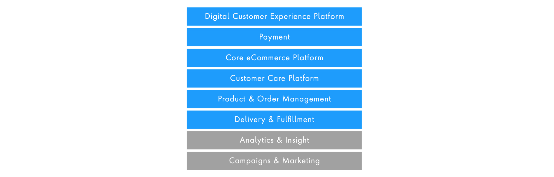 Graphic showing the capabilities that Publicis Sapient's direct to consumer capability includes