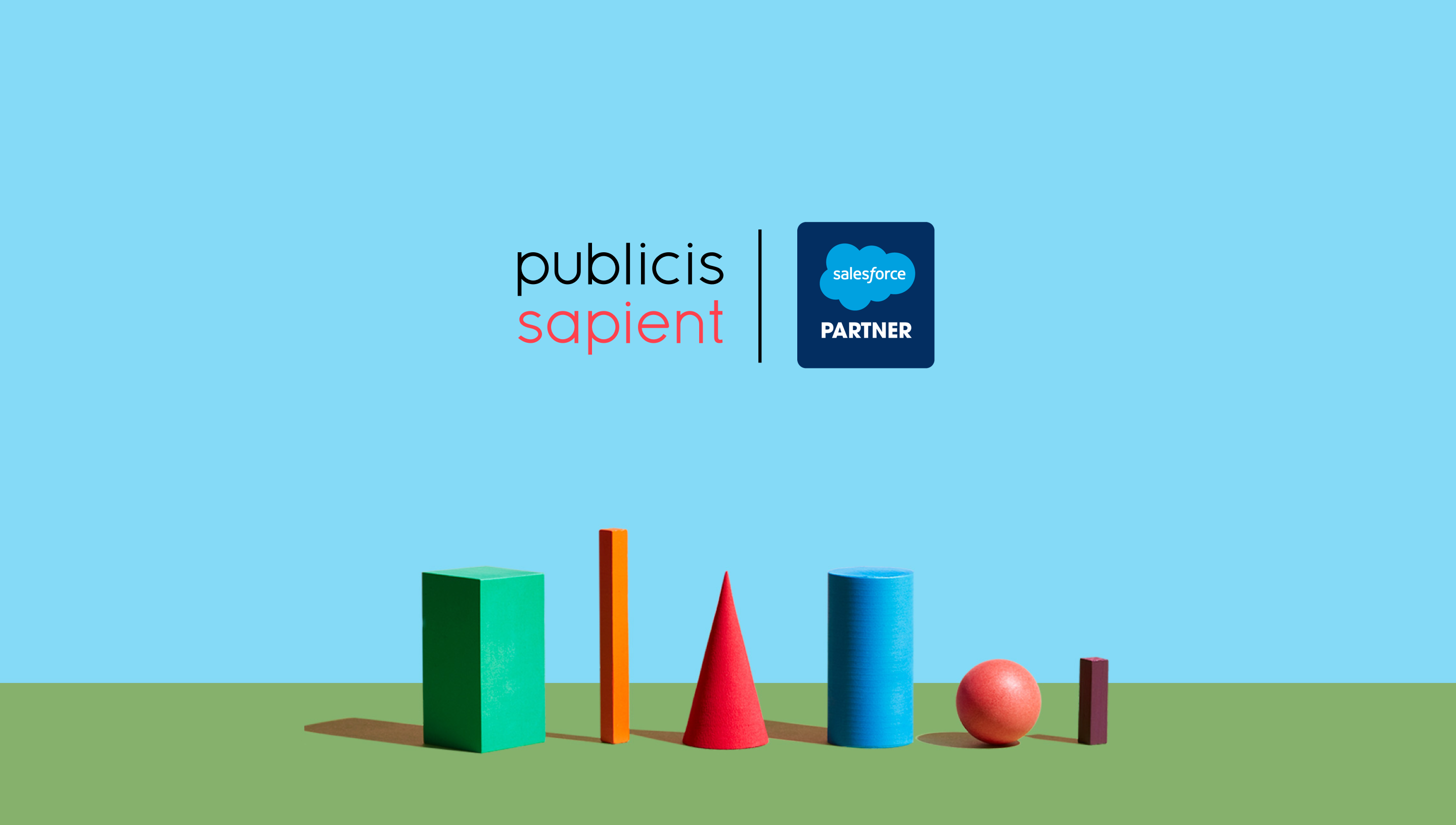Conceptual landscape of different shapes with PS and Salesforce logos